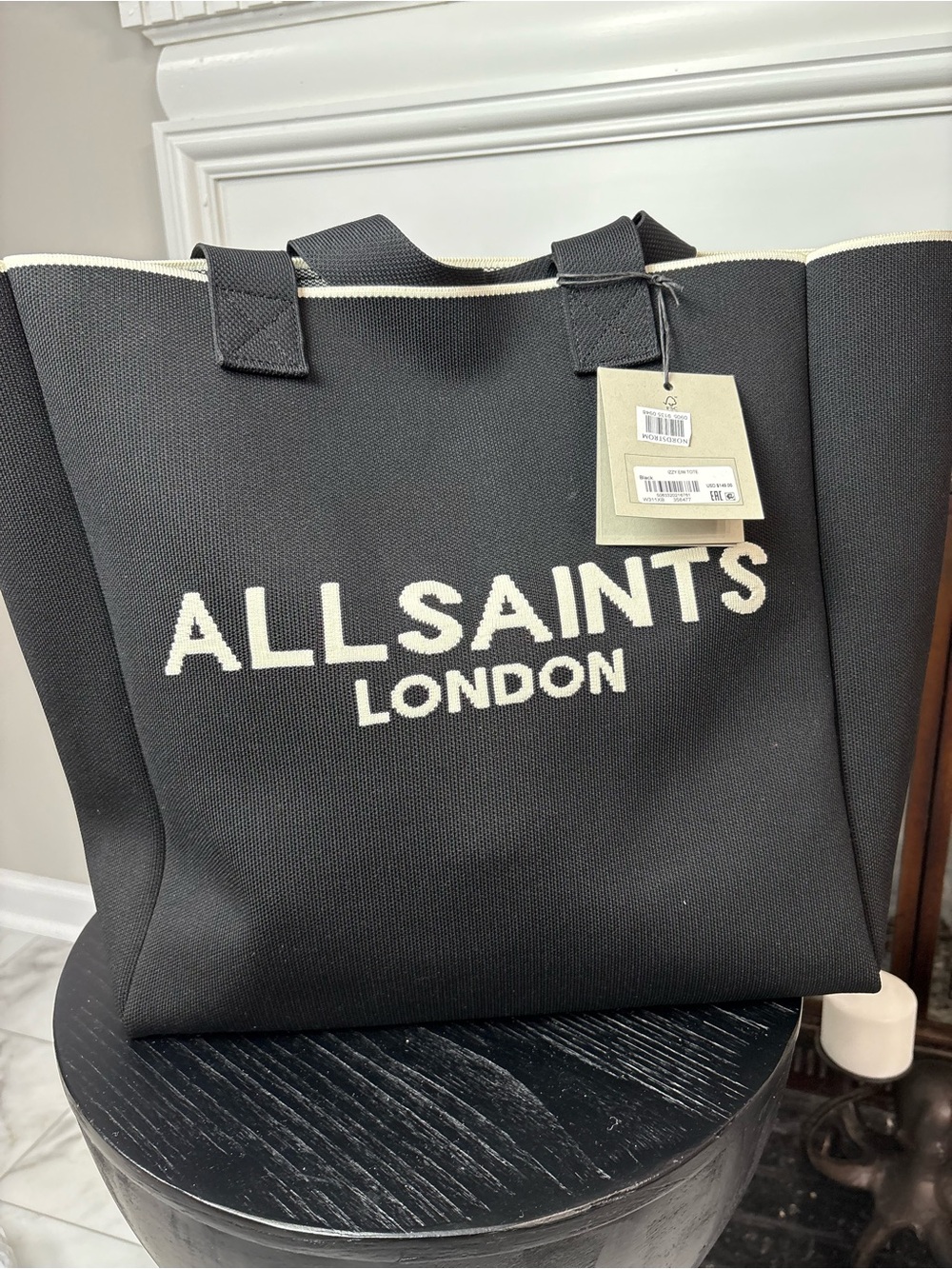 AllSaints Black Tote with Logo